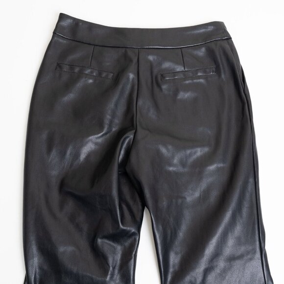 Anthropologie Avec Les Filles Faux Ever Leather Pants Flared Leg Trousers Black - Picture 11 of 13